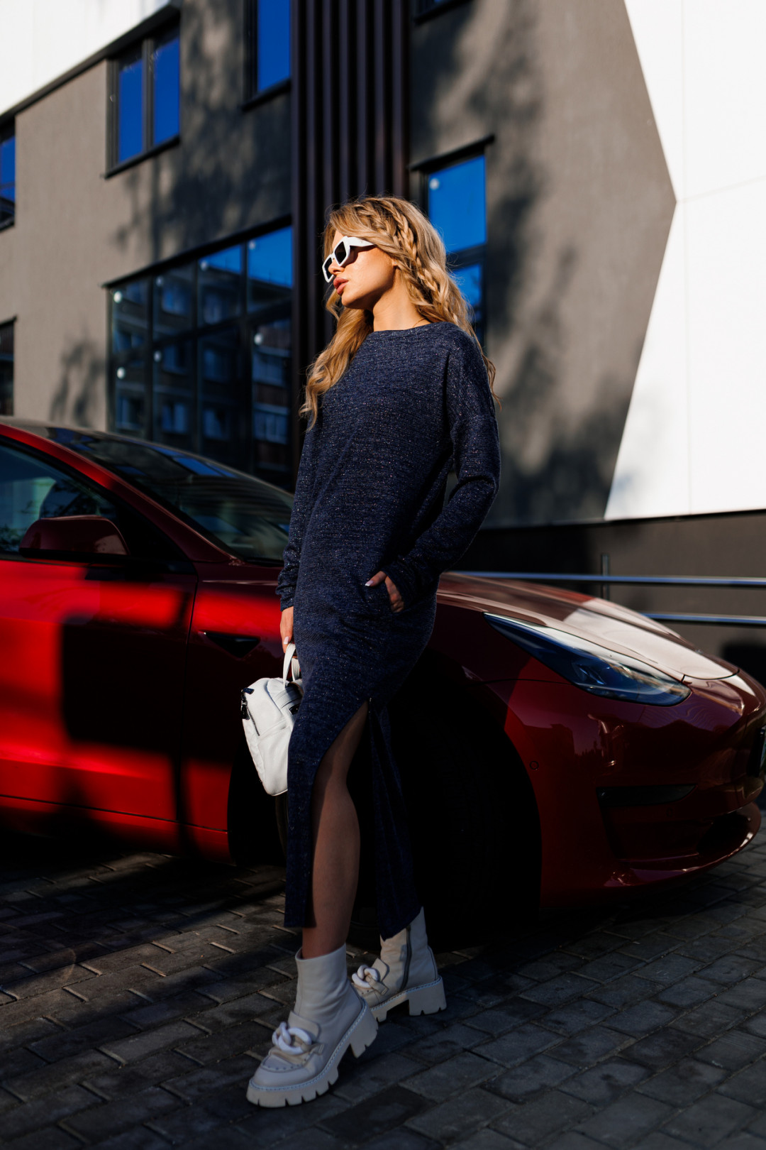 Платье Amori 9786 темно-синий - фото 1